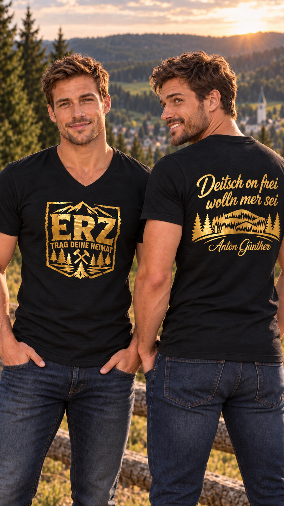 Anton Günther Shirt "Deitsch on frei" | Fanartikel zum Album | Herren