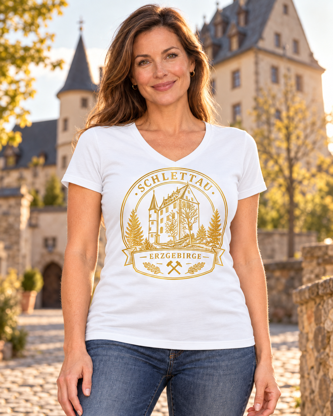 Schlettauer Schloss - Erzgebirge | Premium T-Shirt | Damen
