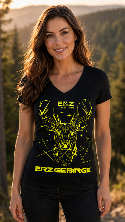 ERZ-Shirt Hirsch Erzgebirge | Polygonal | Damen