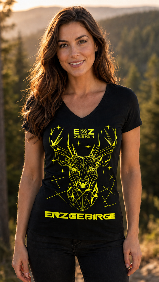 ERZ-Shirt Hirsch Erzgebirge | Polygonal | Damen