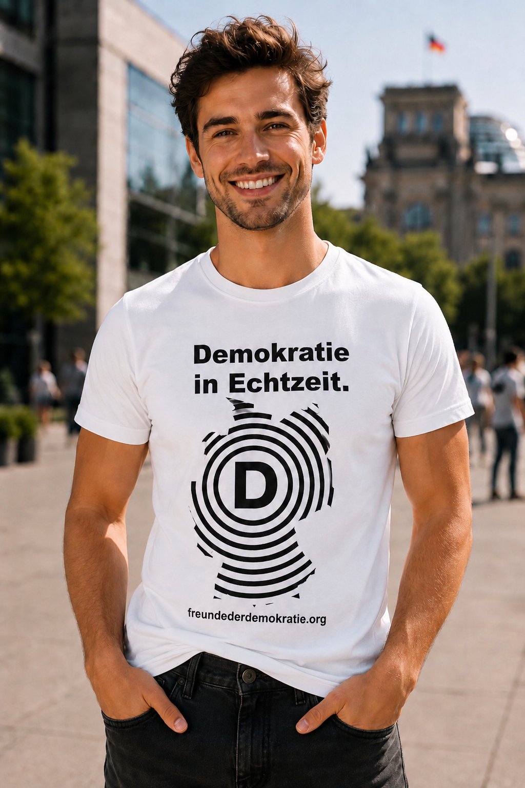 T-Shirt "Freunde der Demokratie" Schockwelle * Herren