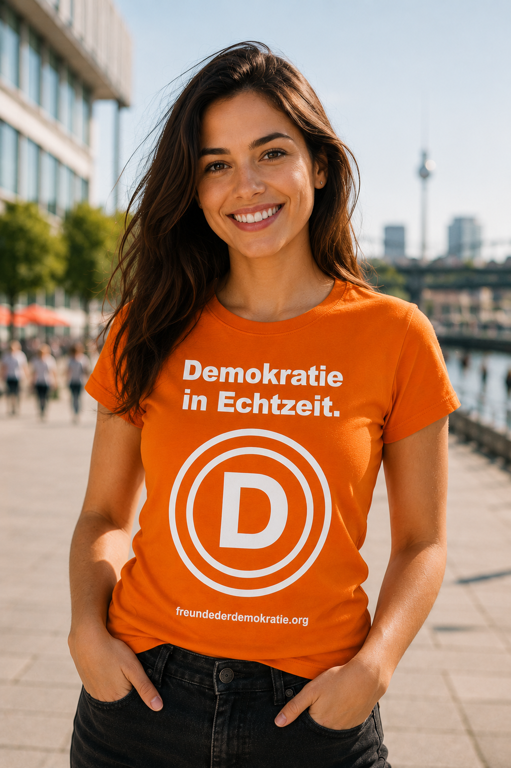 T-Shirt "Freunde der Demokratie" D-Logo * Damen