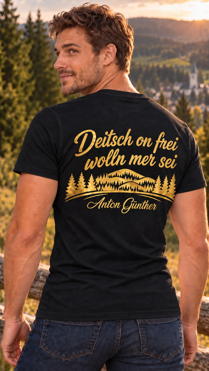 Anton Günther Shirt "Deitsch on frei" | Fanartikel zum Album | Herren