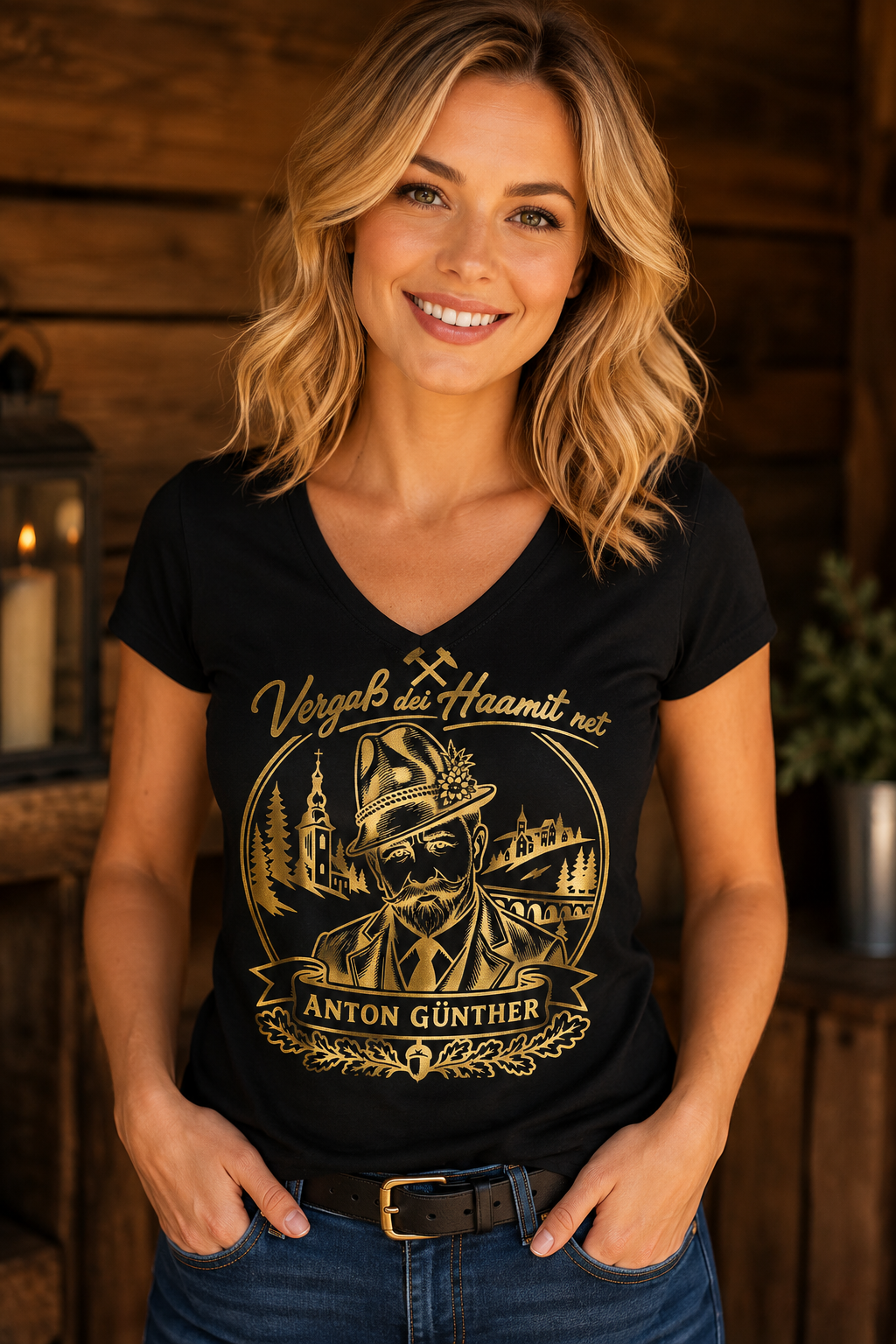 Anton Günther Shirt | Vergaß dei Haamit net |Erzgebirge | Damen