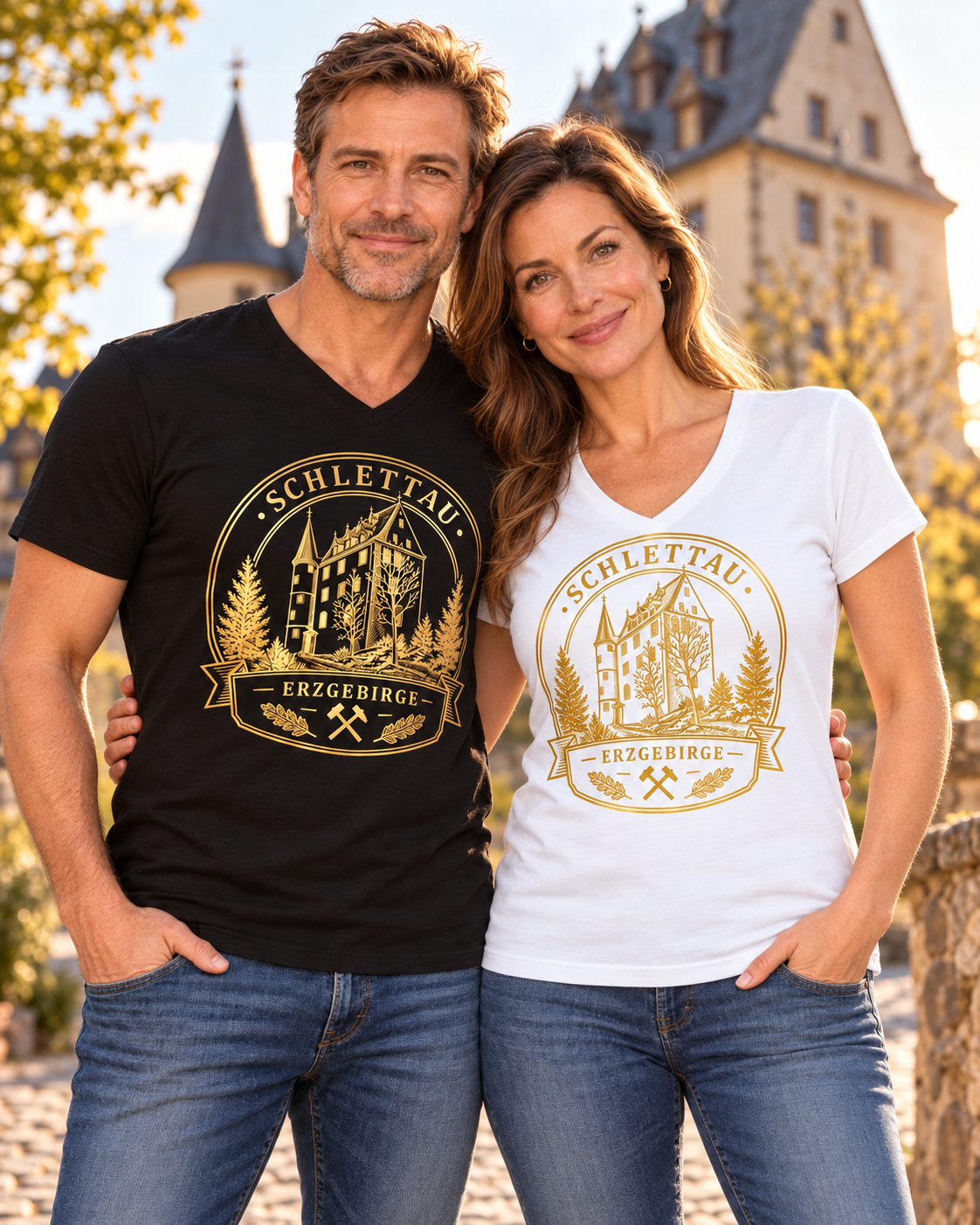 Schlettauer Schloss - Erzgebirge | Premium T-Shirt | Damen