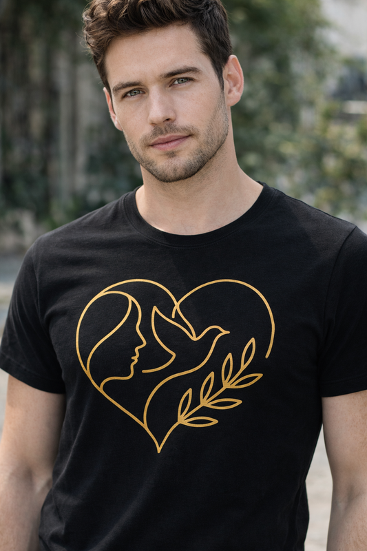 T-Shirt Friedenssymbol Gold Edition / Herren