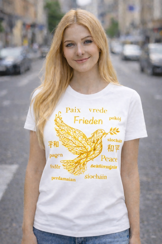 T-Shirt Friedenstaube Gold Edition / Damen