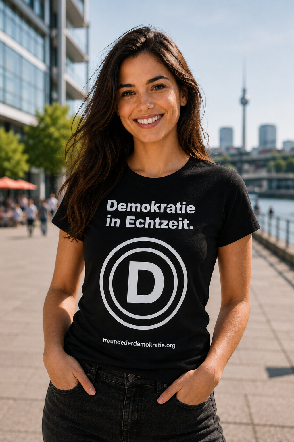 T-Shirt "Freunde der Demokratie" D-Logo * Damen