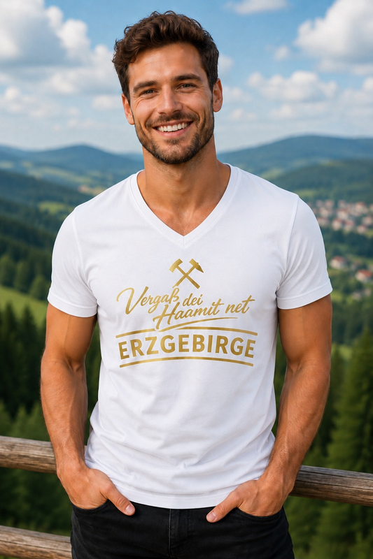 Erzgebirge Deitsch on frei wolln mer sei Shirt ERZ Design Anton Günther t-Shirt
