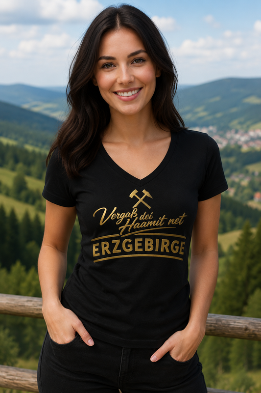 Erzgebirge Deitsch on frei wolln mer sei Shirt ERZ Design Anton Günther t-Shirt